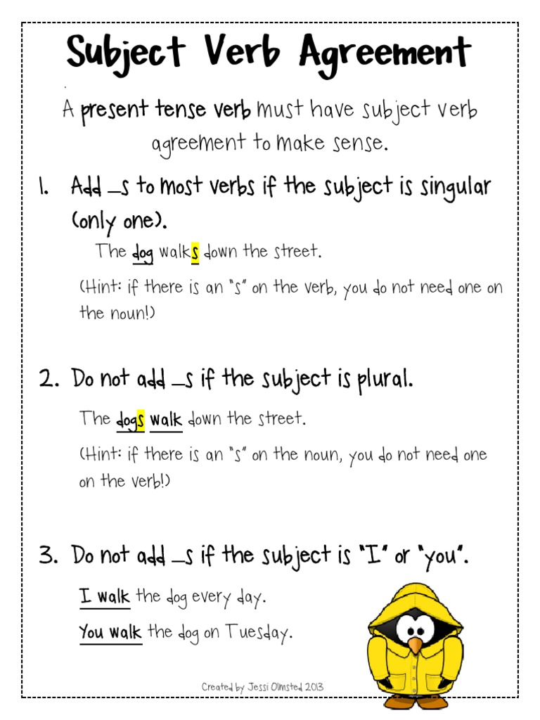 subject verb agreement writing assignment