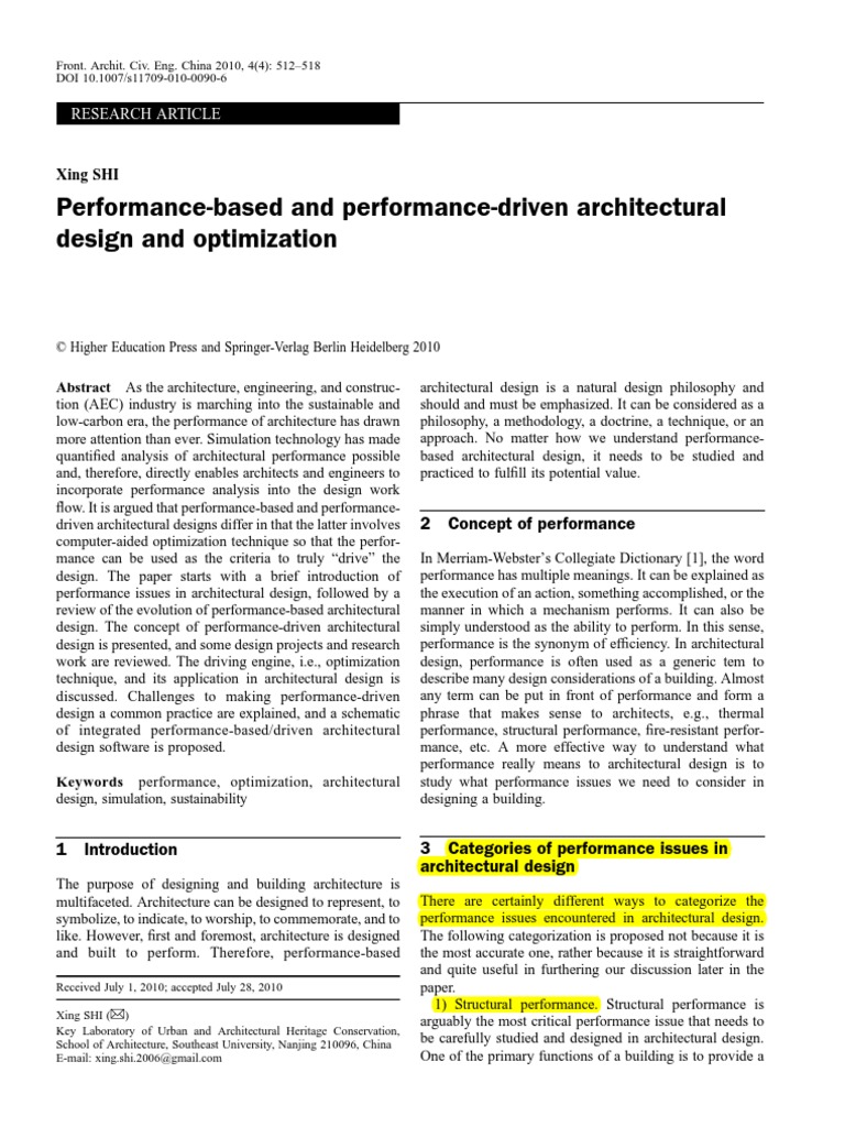Performance-Based and Performance-Driven Architectural Design and ...