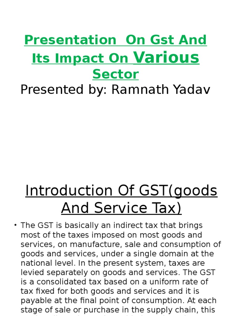 GST's Impact on Indian Economy and Sectors | PDF | Value Added Tax | Taxes