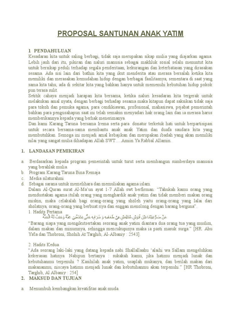 Proposal Santunan Anak Yatim | PDF