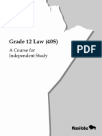 Grade 12 Law (40S) : A Course For Independent Study