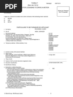 "FORM 4" (See Rule 14 (1) ) Form of Application For Licensing To Drive A Motor