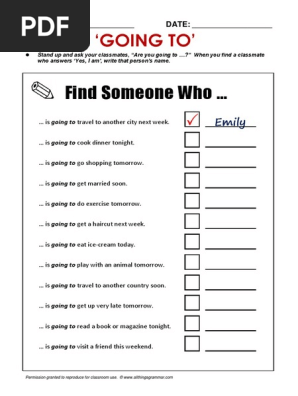 Find Someone Who GOING To