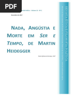 Nada , Angústia e Morte Em Ser e Tempo, De Martin Heidegger - Araujo