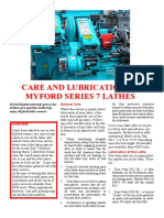 Myford ML7 Lubrication Chart