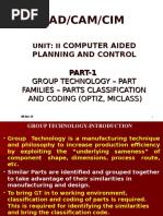 Unit I 1.5 Group Technology, Part Classi, Coding