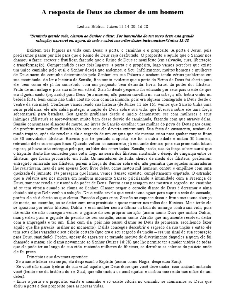 A Importância Do Clamor A Deus No Meio Das Dificuldades Uma Lição Da