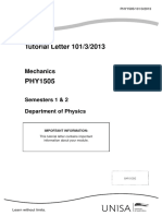 PHY 1505 Tutorial Letter 1