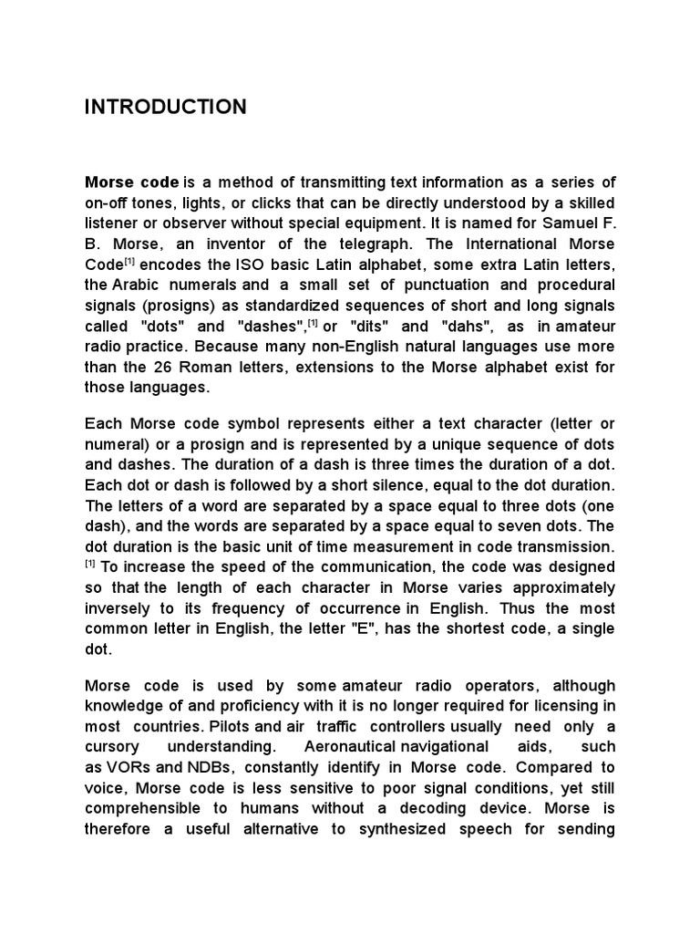 Morse Code | PDF | Electronics | Computer Engineering