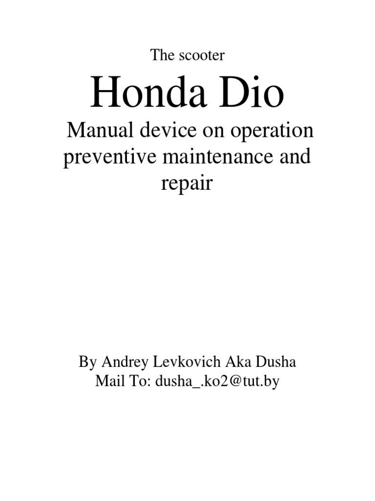 Honda Dio Manual PDF | PDF | Wheeled Vehicles | Automotive