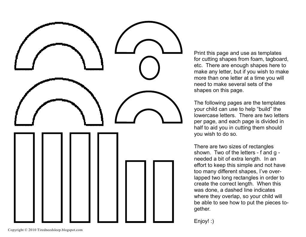 Lowercase Letter Templates
