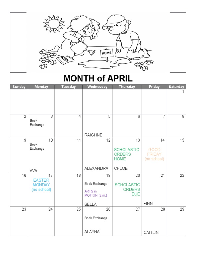 Aprilcalendar | PDF