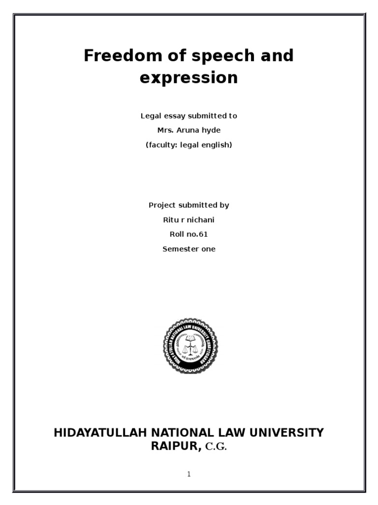 Legal Analysis of Freedom of Speech | PDF | Racism | Discrimination ...
