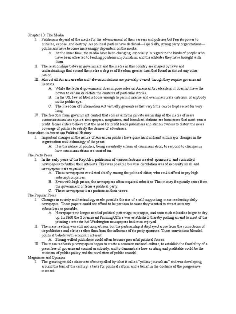Media's Role in American Politics | PDF | News | Mass Media