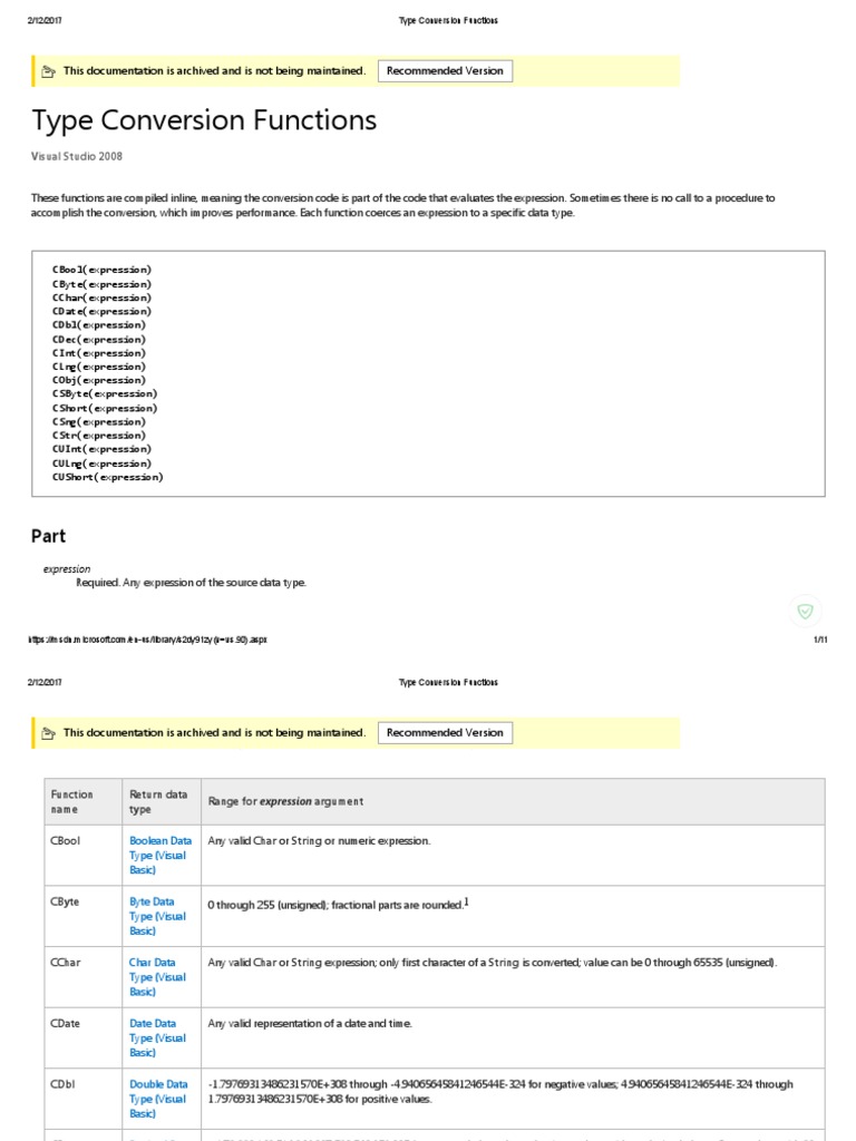 Type Conversion Functions | Download Free PDF | Data Type | Boolean ...