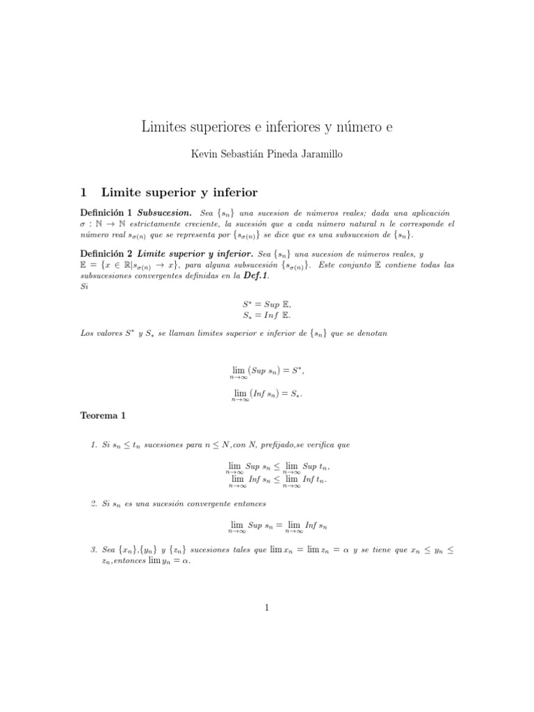 Limite Superior y Inferior2 PDF PDF Cálculo Análisis