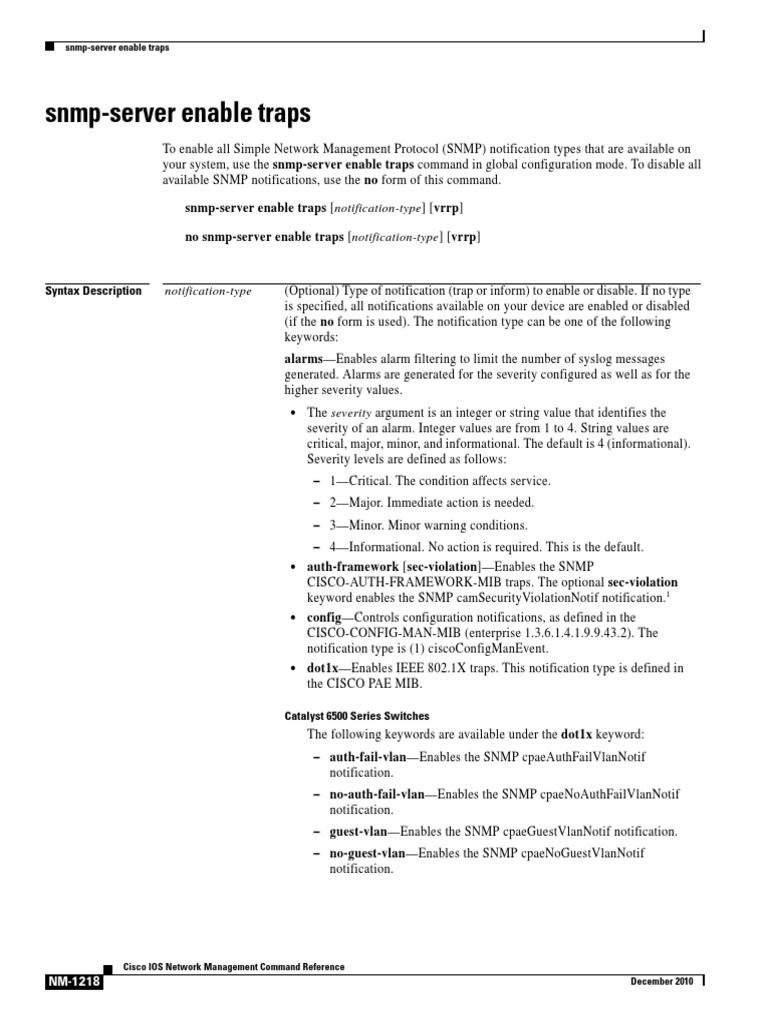 NM 18 SNMP Cisco Traps PDF Multiprotocol Label Switching Networking