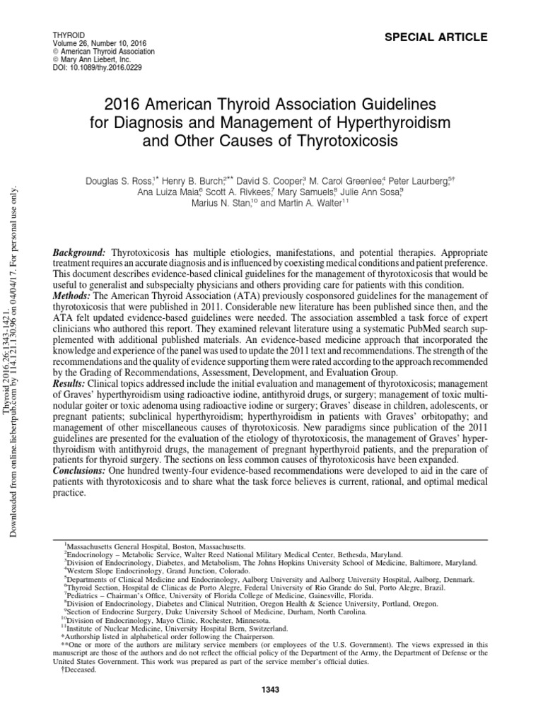 Thy 2016 0229 | PDF | Hyperthyroidism | Evidence Based Medicine