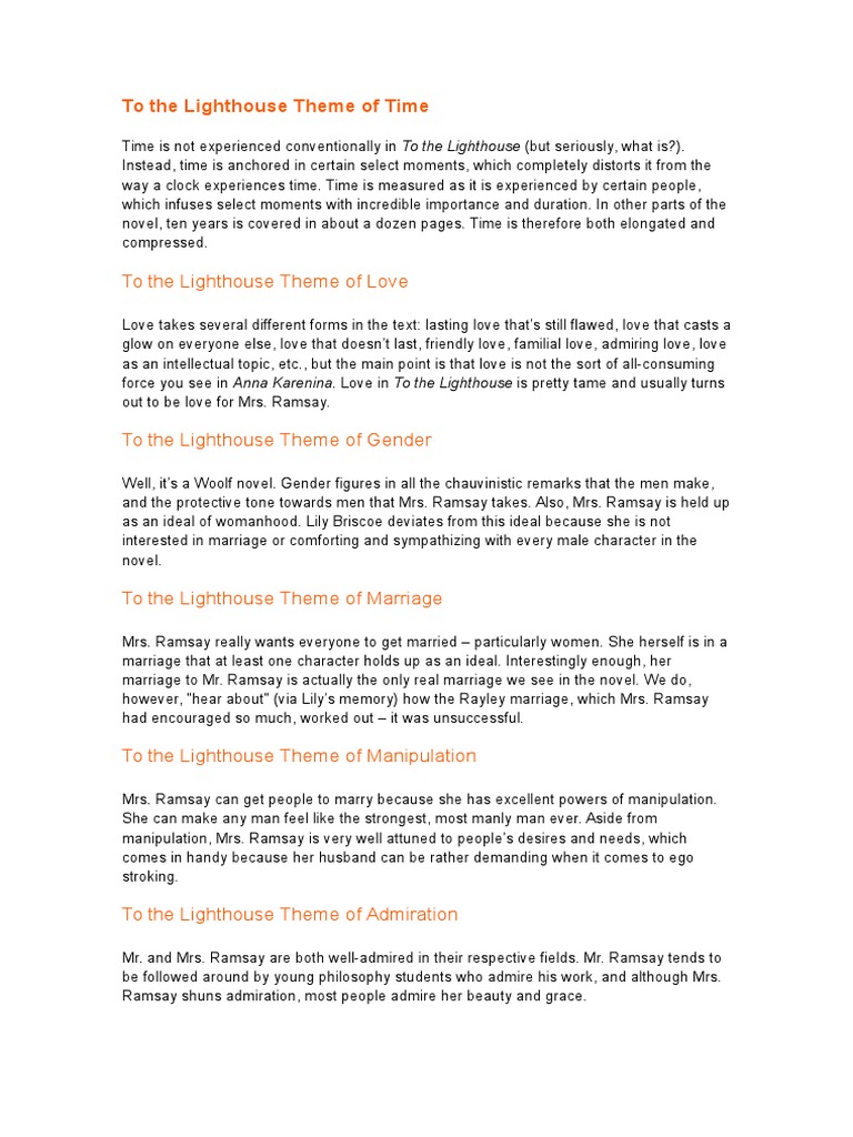 To The Lighthouse-Analysis | PDF | To The Lighthouse | Science