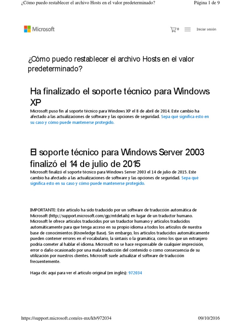 Cómo Puedo Restablecer El Archivo Hosts en El Valor Predeterminado PDF ...