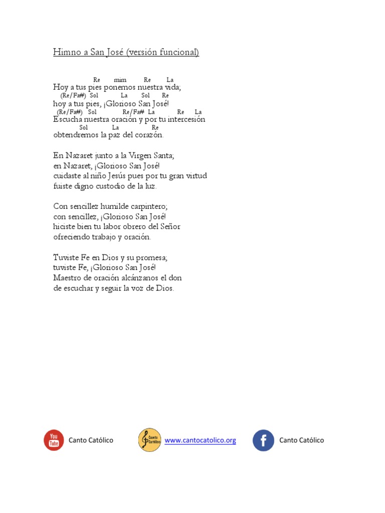 Himno a San Jose Letra y Acordes (Versión Funcional) Oración María