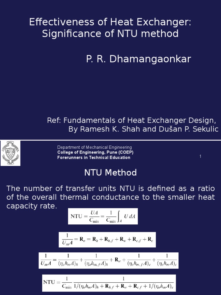 3 Ntu Method | PDF | Heat | Heat Transfer