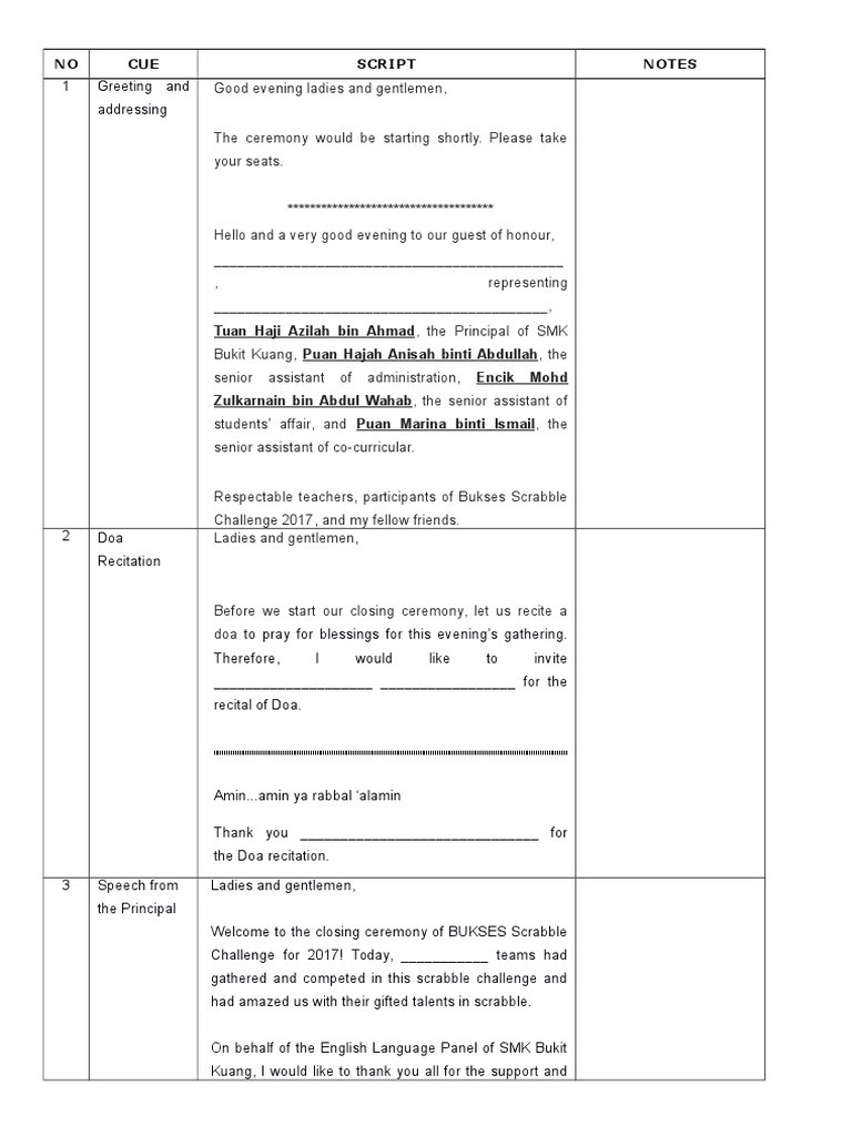 Script Emcee Scrabble Pdf Entertainment General