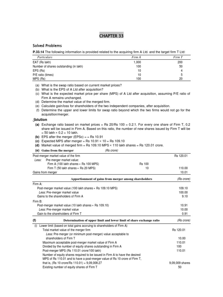 Post-Merger EPS and Valuation Analysis | PDF | Mergers And Acquisitions ...