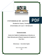 Diseno de La Unidad de Deshidratacion Por Adsorcion Con Tamiz Molecular para La Planta de Separacion de Liquidos de