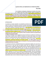 Causas Económicas de Las Guerras Civiles y Sus Implicaciones en El Diseño de Política Paul Collier