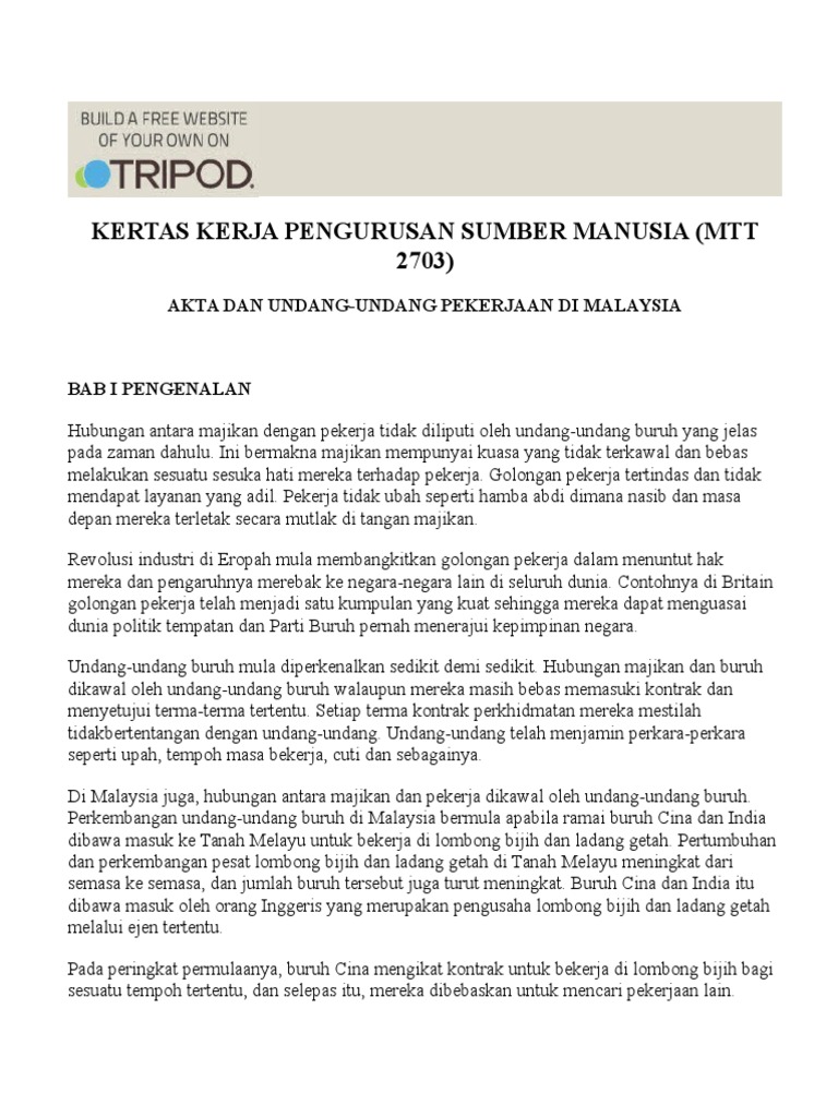 Kertas Kerja Pengurusan Sumber Manusia Pdf