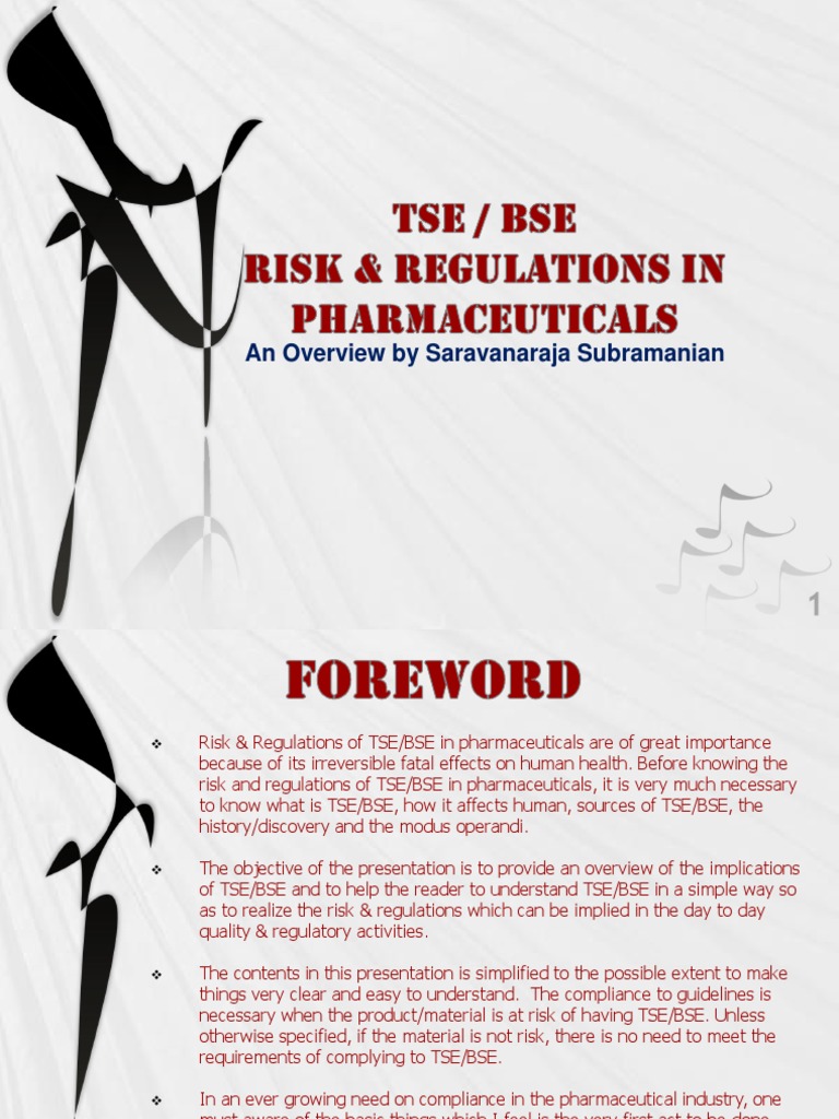 300232645 TSE BSE Risk Regulations | Earth & Life Sciences | Biology