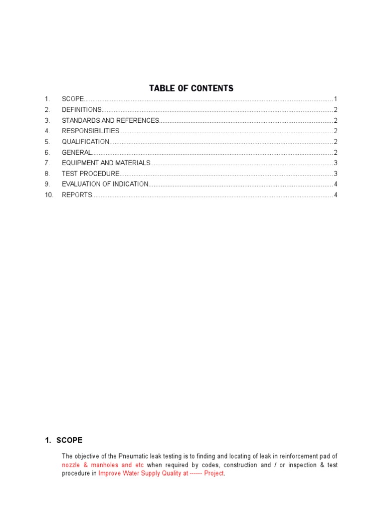 Pneumatic Leak Test Procedure Guide | PDF | Calibration | Leak