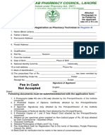 Punjab Pharmacy Council application form