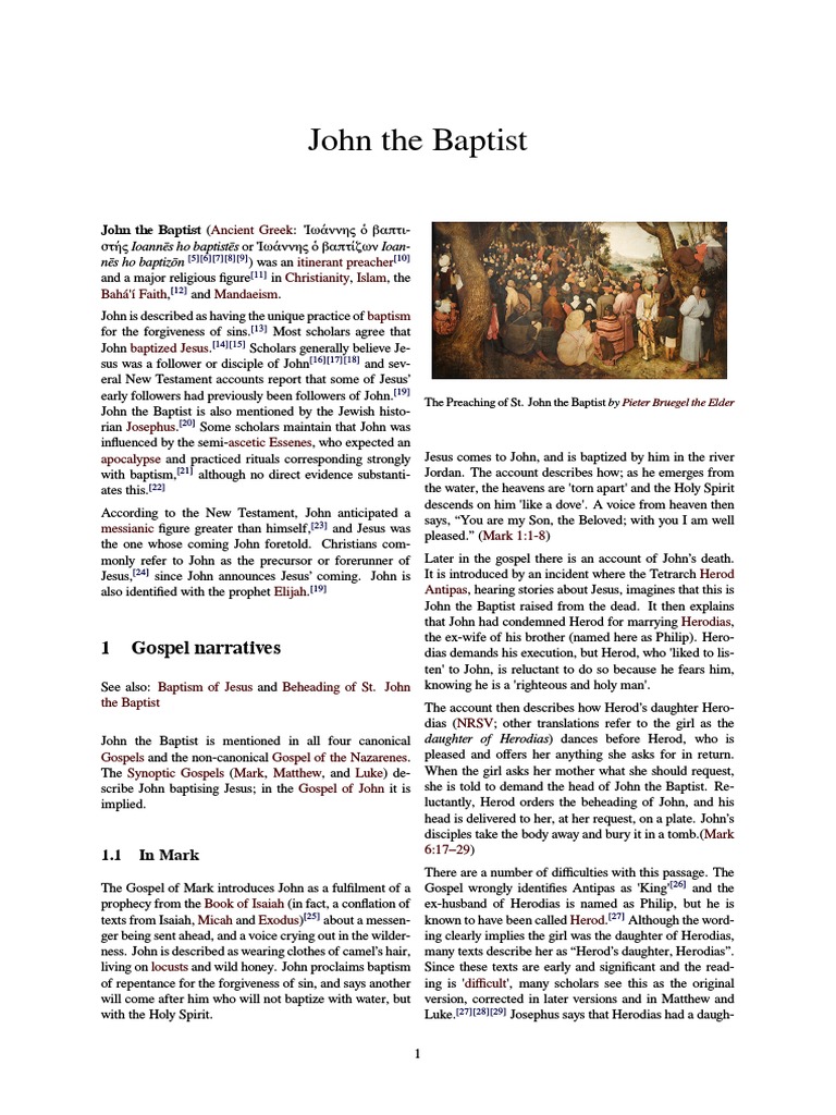 John The Baptist PDF | PDF | John The Baptist | Christianity
