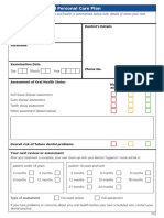 Patient Review and Personal Care Plan: Dentist's Details Surname