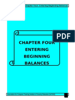 Chapter Four: Entering Beginning Balances