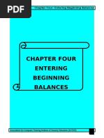 Chapter Four: Entering Beginning Balances