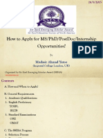 How To Apply For Ms/Phd/Postdoc/Internship Opportunities?: Mudasir Ahmad Yatoo