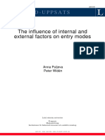 The Influence of Internal and External Factors On Entry Modes