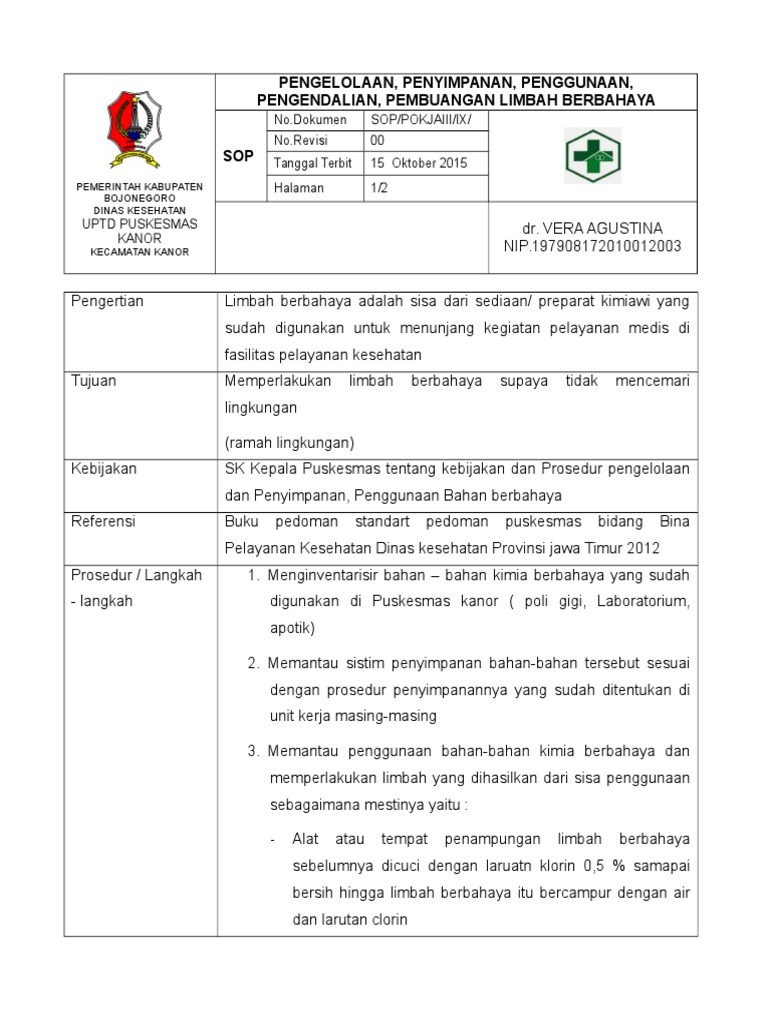 Pengelolaan Penyimpanan Penggunaan Pengendalian Pembuangan Limbah Berbahaya Pdf