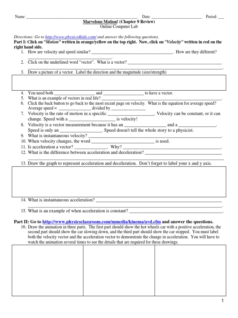 Marvelous Motion Computer quest 4 4 17 PDF Velocity Acceleration