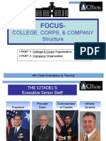 College, Corps, & Company Structure: Focus