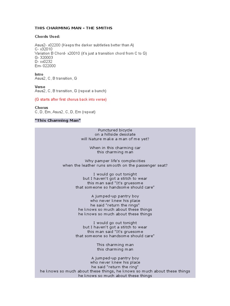 This Charming Man The Smiths Docx