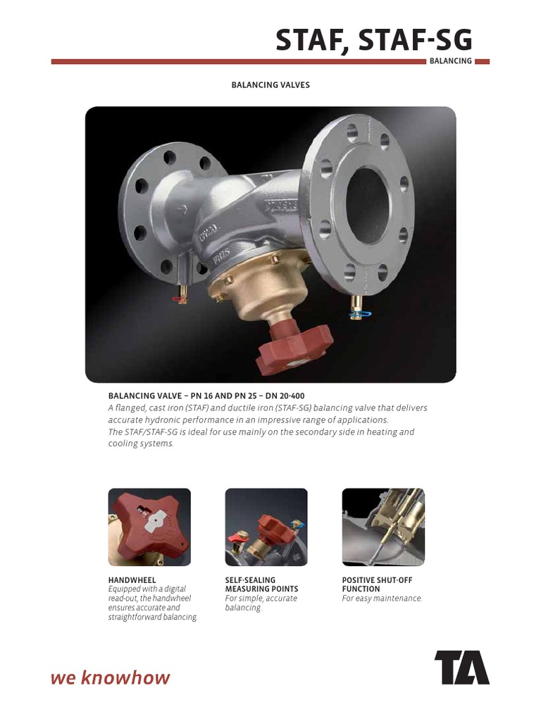 TA Balancing Valve-STAF | PDF | Viscosity | Valve