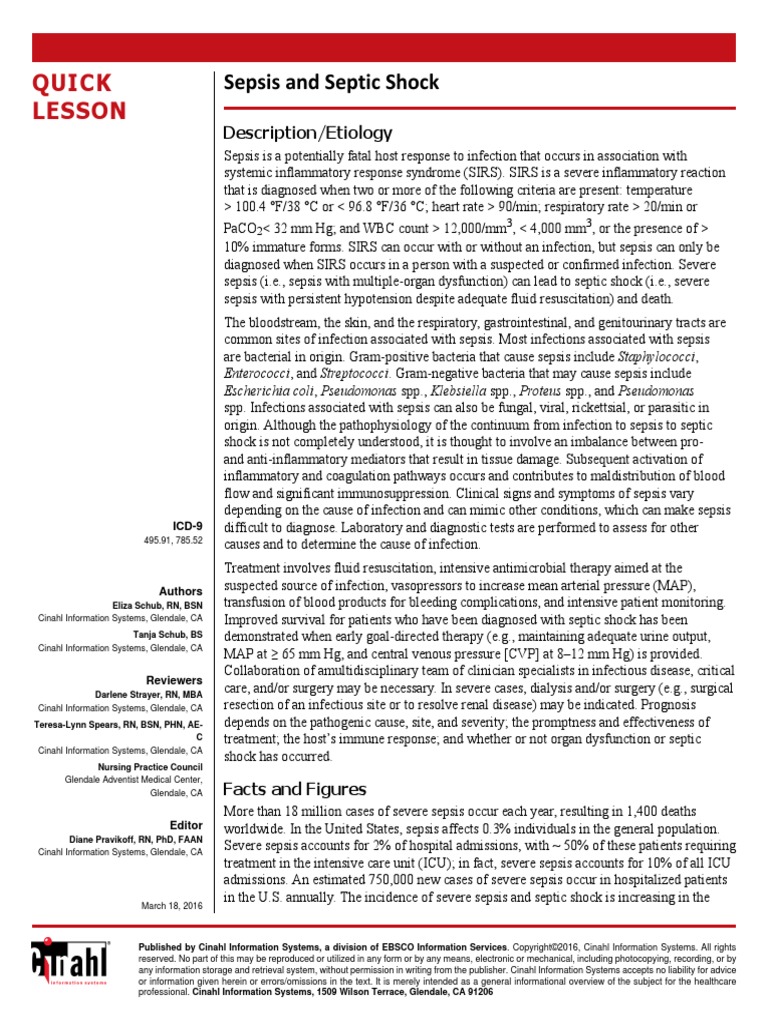 Sepsis and Septic Shock | PDF | Sepsis | Shock (Circulatory)