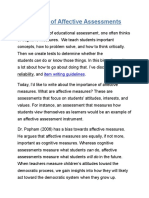 Importance of Affective Assessments: Item Writing Guidelines