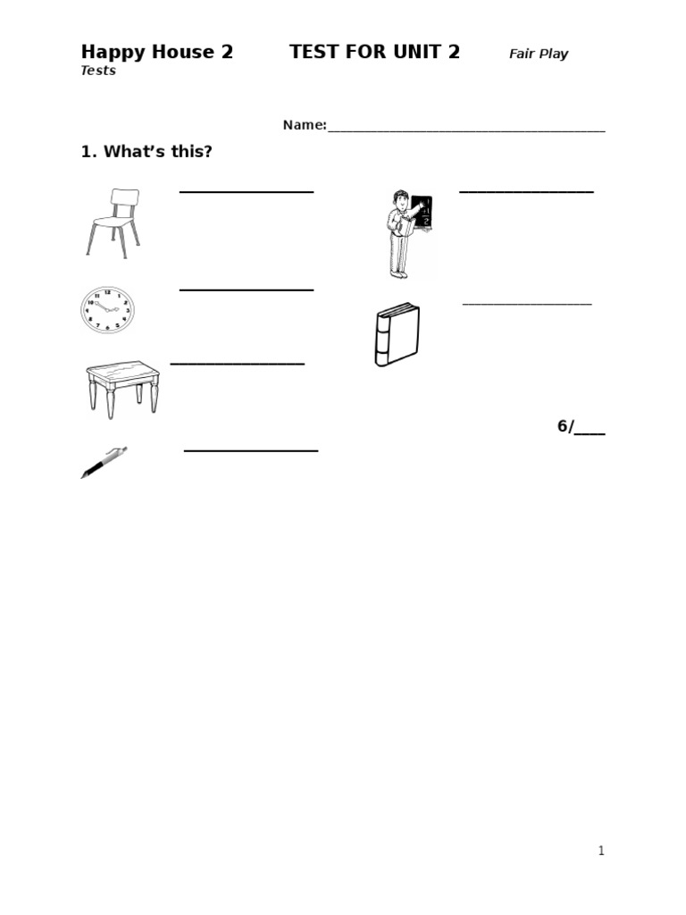 Happy House 2 Test 2 PDF