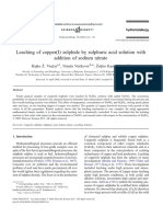 Leaching of Copper (I) Sulphide by Sulphuric Acid Solution With Addition of Sodium Nitrate