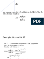 Glrts and Mles: Is Statistic LRT Then The - of Mle The Be Let and of Mle The Be Let